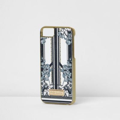 Black floral stripe iPhone 6/7 case